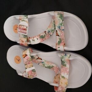 Blowfish Malibu floral and butterfly strap sandals